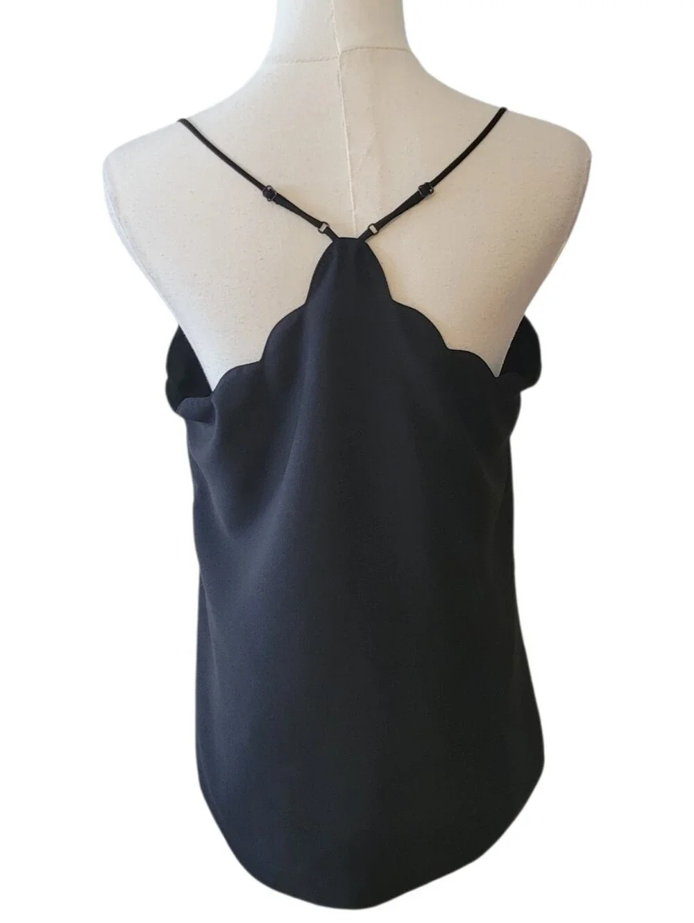 J. Crew Black Scalloped Sleeveless Camisole Top Size 6
